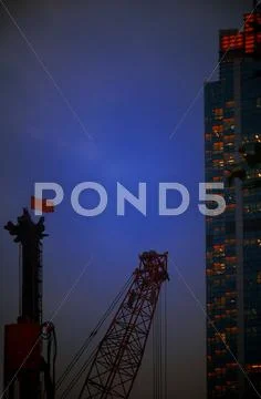 Construction cranes Stock Photos