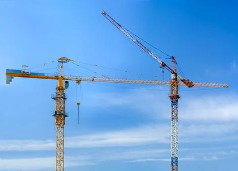 Construction cranes Stock Photos