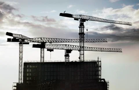 Construction cranes Stock Photos