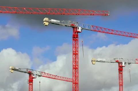Construction cranes Stock Photos
