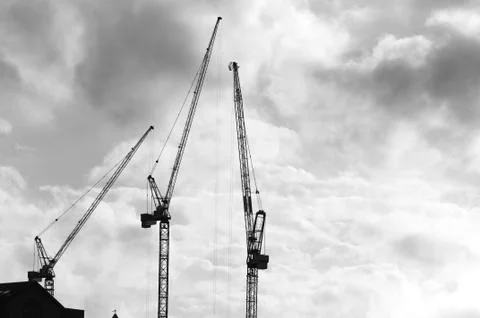 Construction cranes Stock Photos
