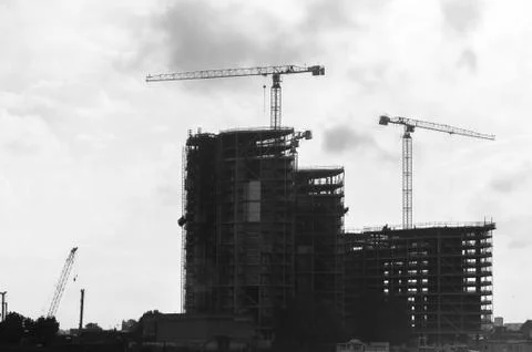 Construction cranes Stock Photos