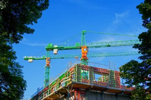 Construction cranes Stock Photos