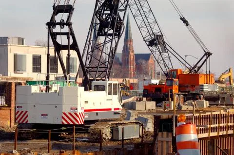 Construction Cranes Stock Photos