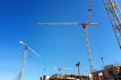 Construction cranes Stock Photos