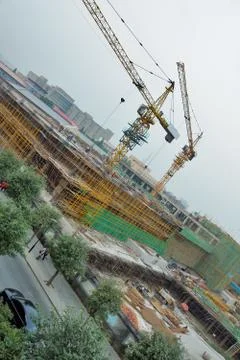 Construction cranes. Stock Photos