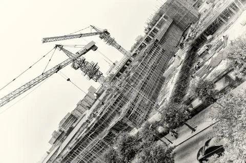Construction cranes. Stock Photos
