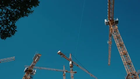 Construction cranes timelapse Video stock 74356398