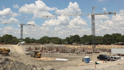 Construction Cranes timelapse Stock Footage 115912289