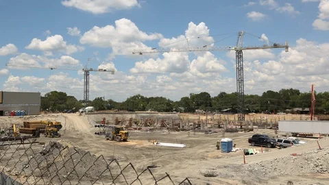 Construction Cranes timelapse Stock Footage 115912293