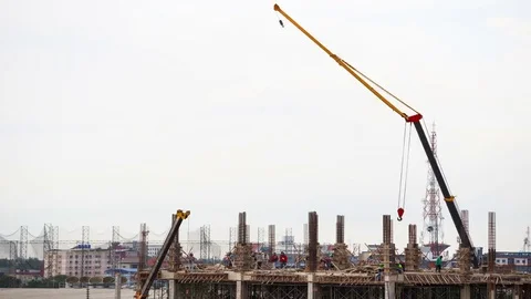 Construction crane.timelapse Stock Footage 80975062