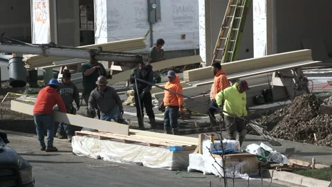 Construction Crew Building New Homes Video stock 171778579