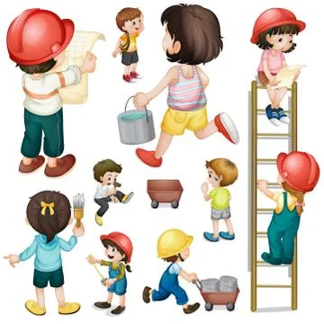 A construction crew Stock Illustration