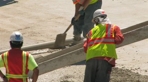 Construction Crew Paving Roadway Stock Footage 320386