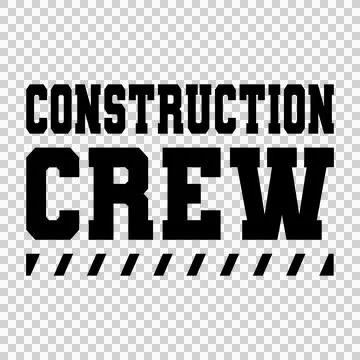 Construction Crew Text With Black Diagonal Hazard Bar Stock Illustration