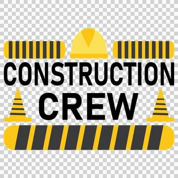 Construction Crew Text With Safety Gear hard hat traffic Stock Illustration