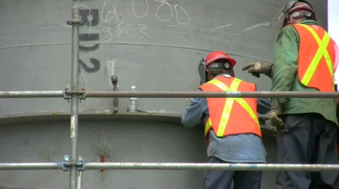 Construction crew working Stock Footage 404350