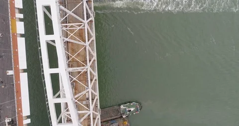 Construction of the Crimea Bridge on March 22, 2018 Stock Footage 88996960