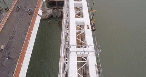 Construction of the Crimea Bridge on March 22, 2018 Stock Footage 88998454