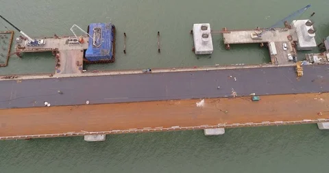 Construction of the Crimea Bridge on March 22, 2018 Stock Footage 89008300