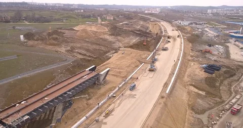 Construction of the Crimea Bridge on March 22, 2018 Stock Footage 89047939