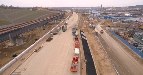 Construction of the Crimea Bridge on March 22, 2018 Stock Footage 89048909