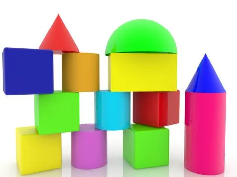 Construction of cubes with roofs Stock Illustration