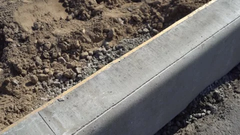 Construction, curb, road construction, new road Stock Footage 287989689