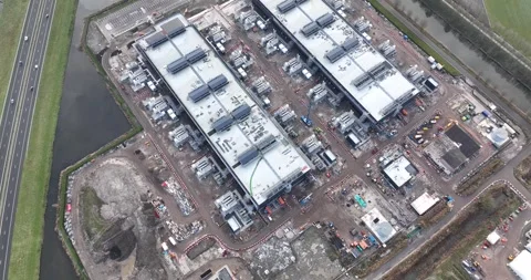 Construction of a data center. Building internet infrastructure. Stock Footage 258954527