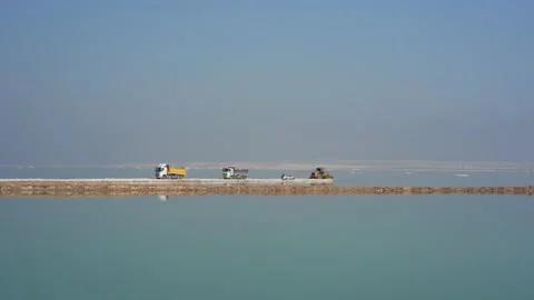 Construction on the Dead Sea Stock Footage 230105269