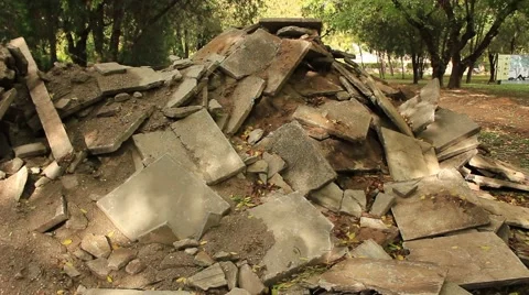 Construction debris in the park Stock Footage 69060822