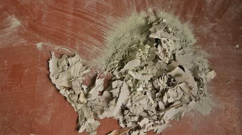 Construction debris piled up on the floor Stock Photos