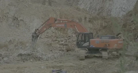 Construction Demolotion Excavator Video stock 237625092