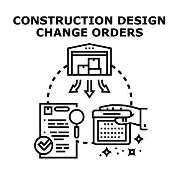 Construction design change orders process planning management イラスト素材