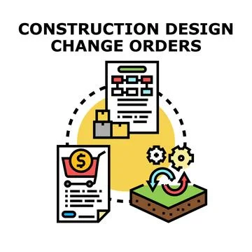 Construction design changes processing project development management Stock-Illustration