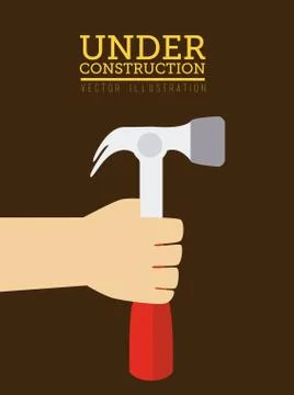 Construction design over brown background vector illustration Stock Illustration