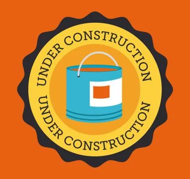 Construction design over orange background vector illustration Stock Illustration