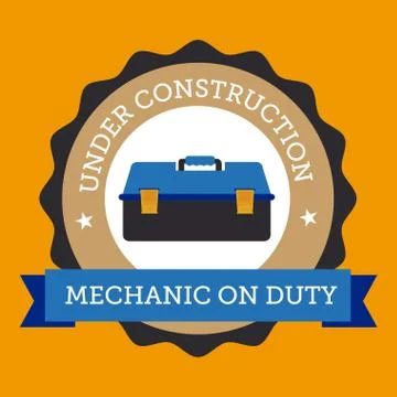 Construction design over yellow background vector illustration Stock Illustration