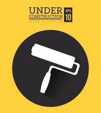 Construction design over yellow background vector illustration Stock Illustration