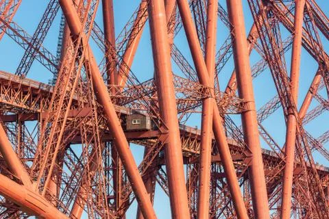 Construction detail Forth Bridge over Firth of Forth in Scotland Stock Photos