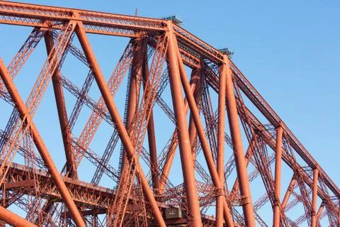 Construction detail Forth Bridge over Firth of Forth in Scotland Stock Photos