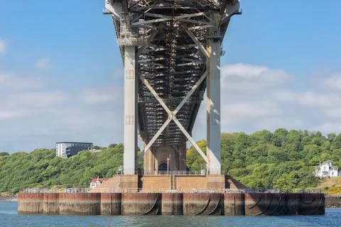 Construction detail Forth Road Bridge over Firth of Forth, Scotland Stock Photos