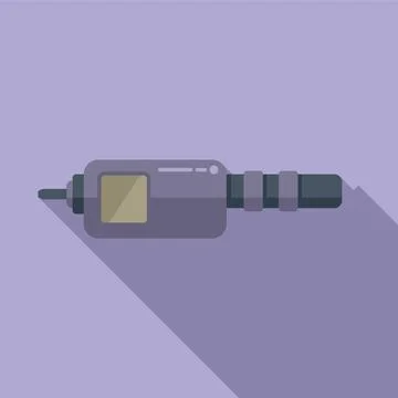 Construction digital micrometer icon flat vector. Scale precise Stock Illustration