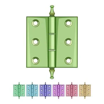 Construction door hinge cartoon vector graphic Illustration