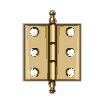 Construction door hinge pixel art vector illustration Illustrazione stock