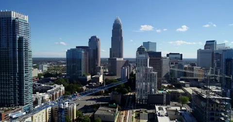 Construction in downtown Charlotte Stock Footage 147064331