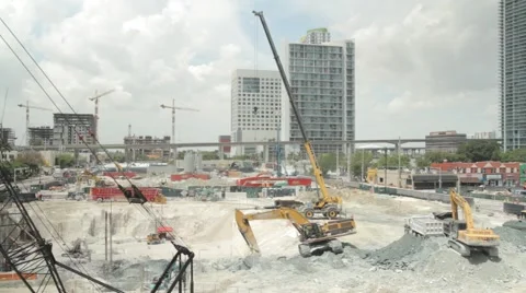 Construction in Downtown Miami Video stock 49233779