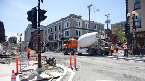 Construction downtown St. Johns Stock Photos