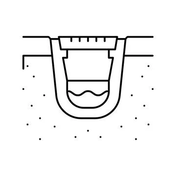 Construction of drainage system line icon vector illustration Illustrazione stock