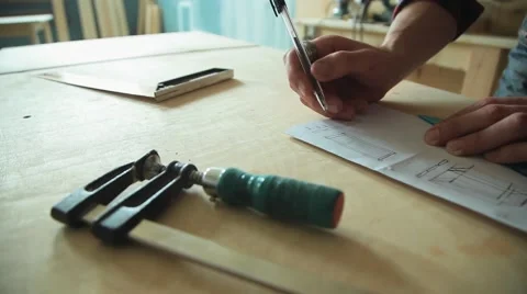 Construction drawing on paper Stock Footage 61361925